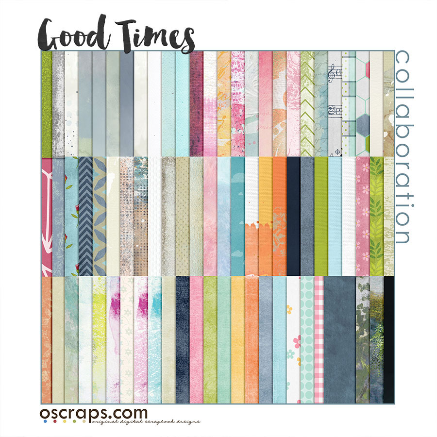 Good Times Digital Scrapbooking Mega Collab by Oscraps Papers Preview