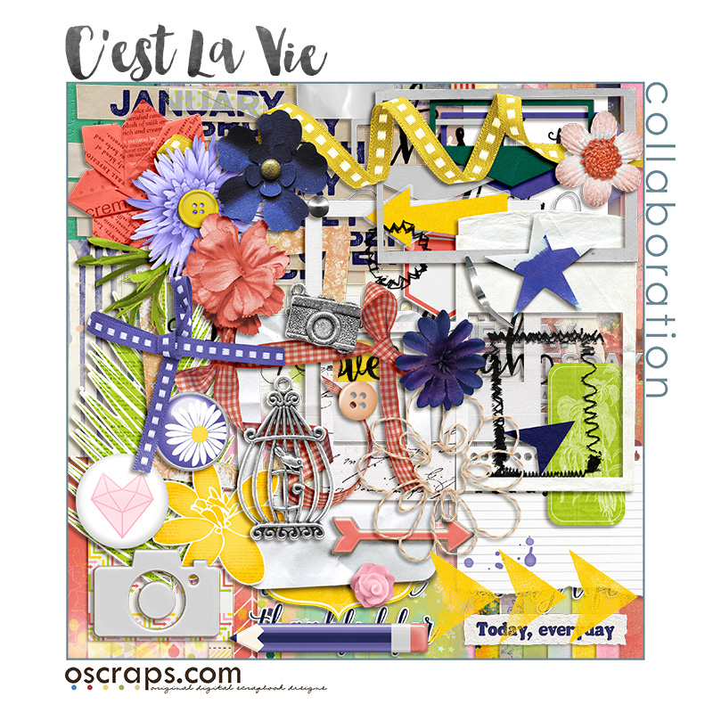 New Digital Scrapbooking Supplies Each Week at Oscraps