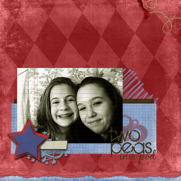 Oscraps School is O so Cool digital scrapbook collab kit layout - by Cora