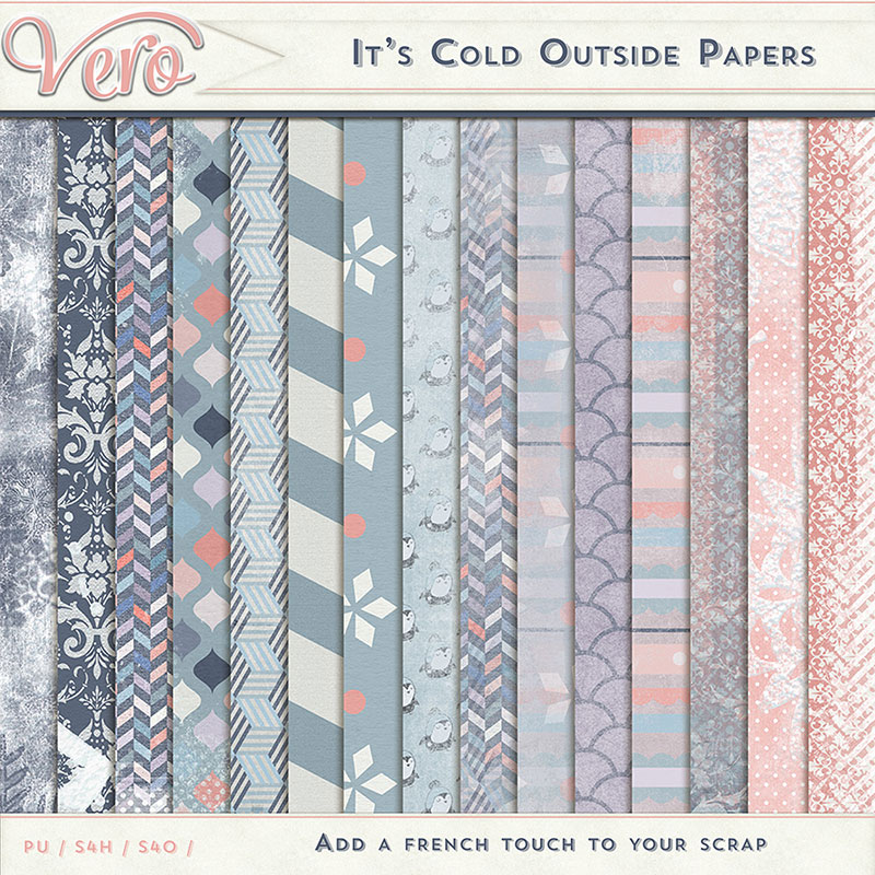 It's Cold Outside Page Kit Papers by Vero