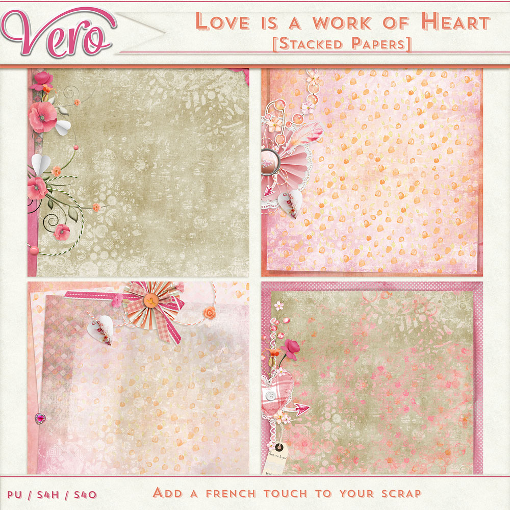 Love Is A Work of Heart Stacked Papers