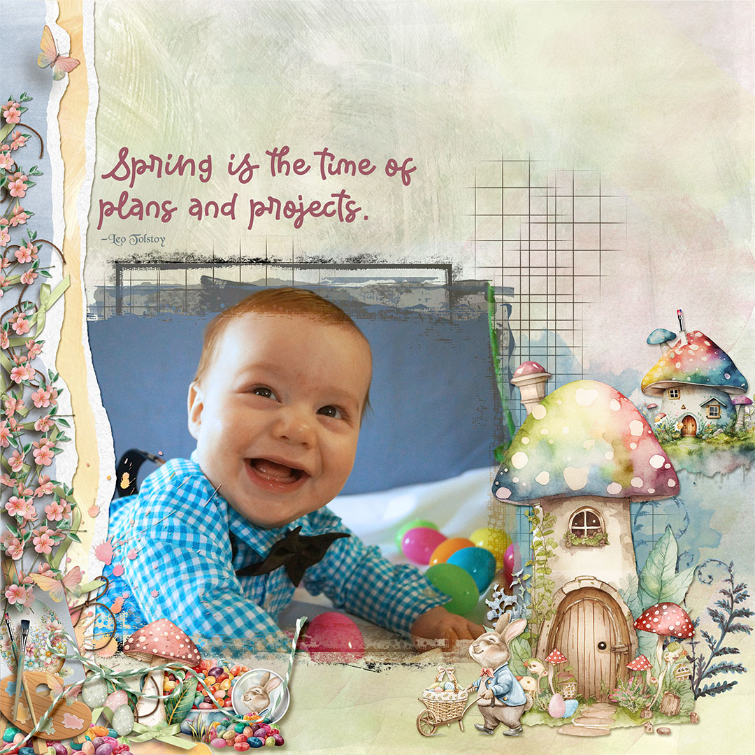 Digital Scrapbook Pack Vintage Easter Village Collection by Karen