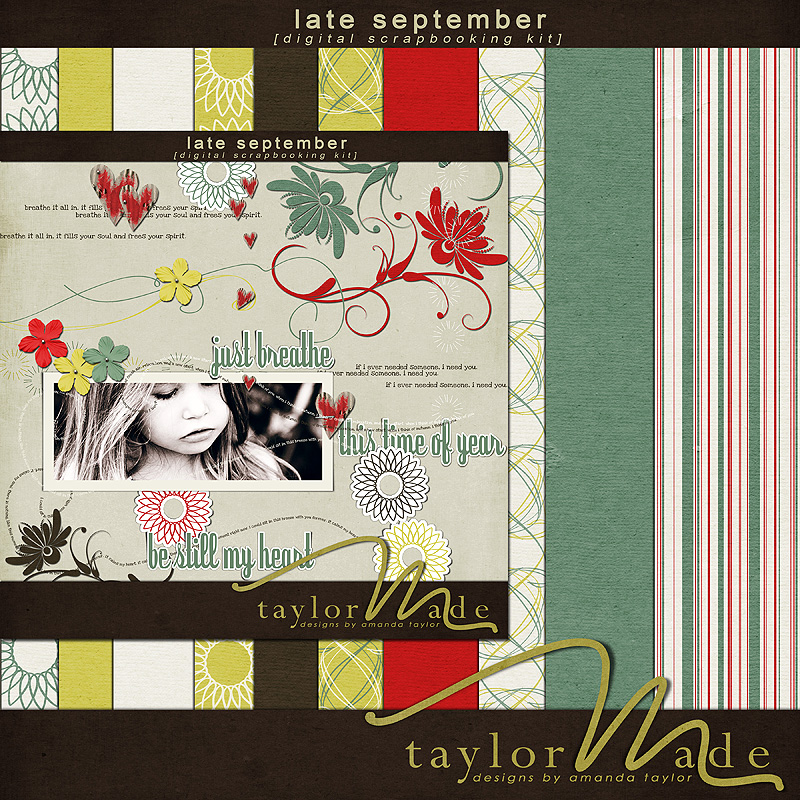 Late September Digital Scrapbook Kit Preview 01 by TaylorMade Designs