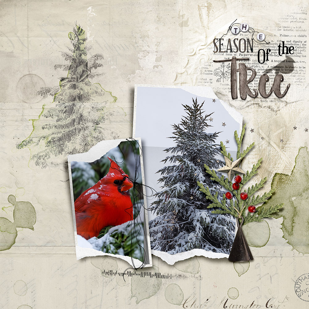 Digital Scrapbook Pack, Vintage Christmas Clusters by Lilach Oren