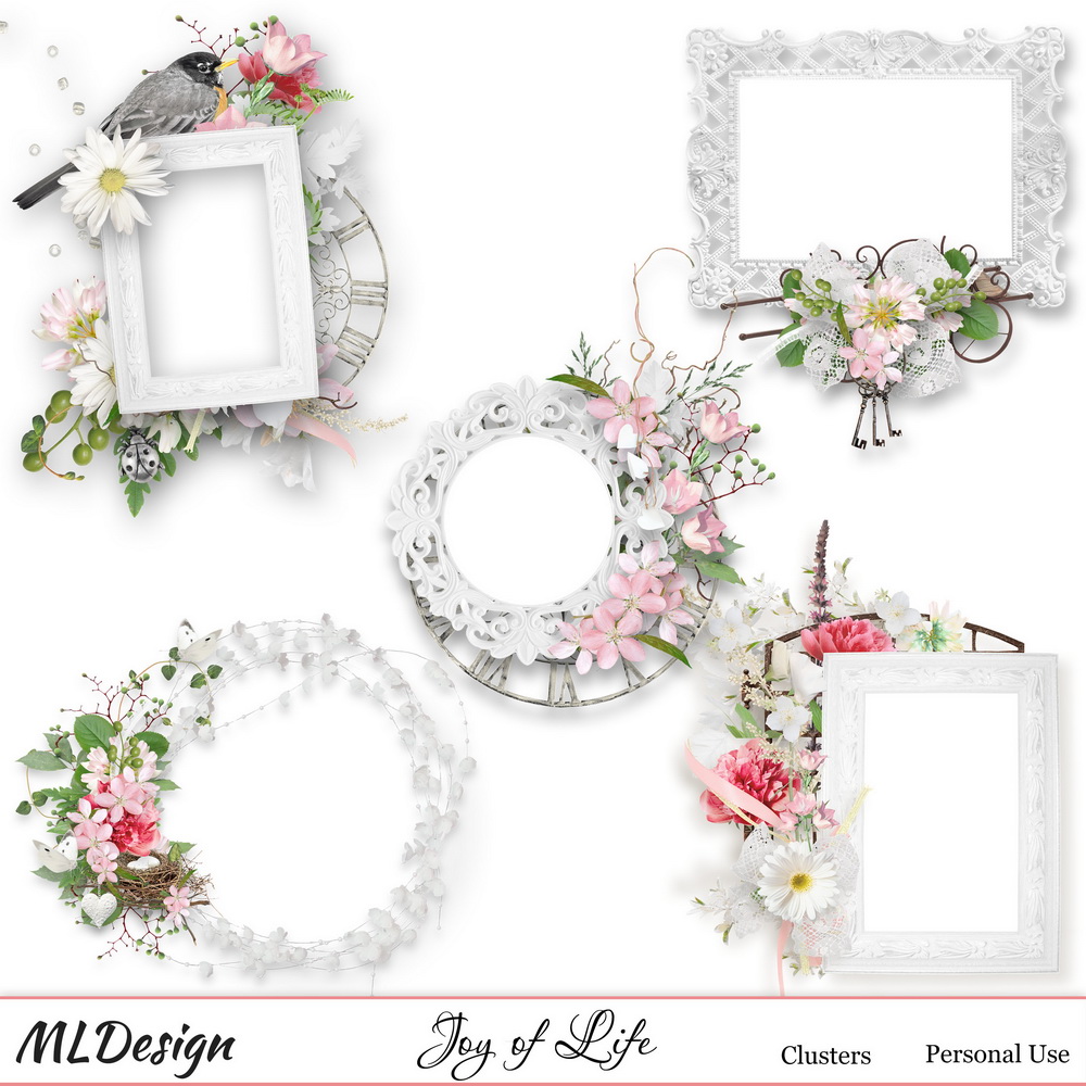 Joy of Life Digital Scrapbook Frames by MLDesign