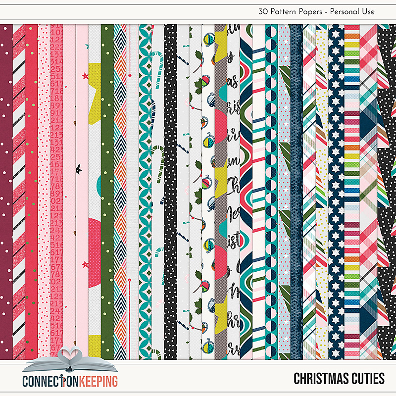 Digital Scrapbook Pack, Christmas Cuties Templates by Connection Keeping