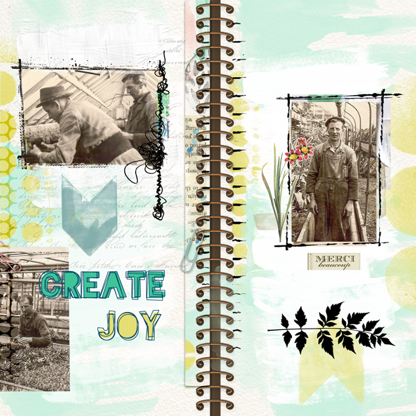 Junque Journal O2 Digital Scrapbook by Vicki Robinson Sample Page by Marijke 01
