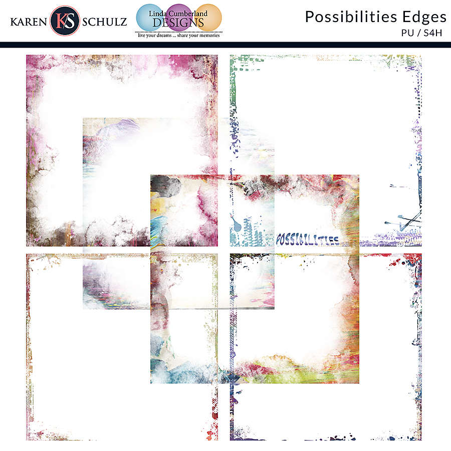 Possibilities Digital Scrapbook Edges Preview by Karen Schulz Designs