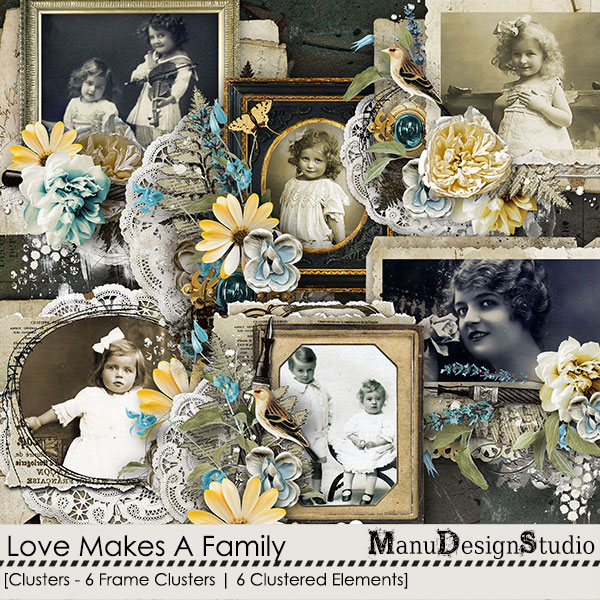 Love Makes A Family Digital Scrapbook Bundle Preview by Manu Design Studio