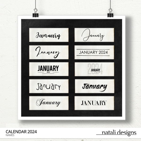 Digital Scrapbooking Kits, 2024 Date Stamps-(LLLCrtn), Calendars,  Decorative, Everyday, Family, Friends, Memories