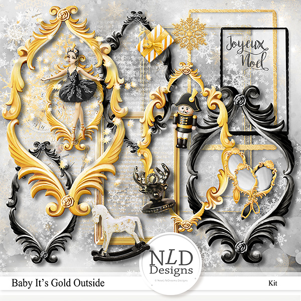 Baby It's Gold Outside Digital Scrapbooking Word labels by NLD Designs