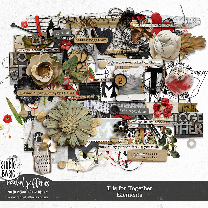 T is for Together | Digital Art Mixed Media Elements by Rachel Jefferies & Studio Basic