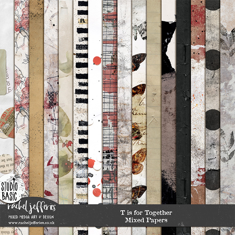T is for Together | Digital Art Mixed Media Papers by Rachel Jefferies & Studio Basic