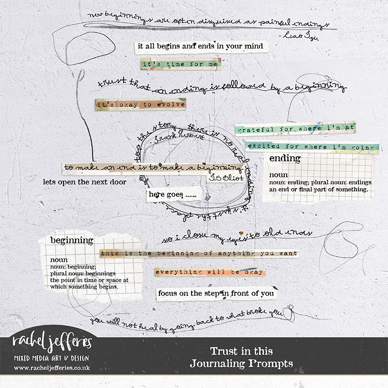 Trust In This Digital Art Journaling Scrapbook Prompts by Rachel Jefferies