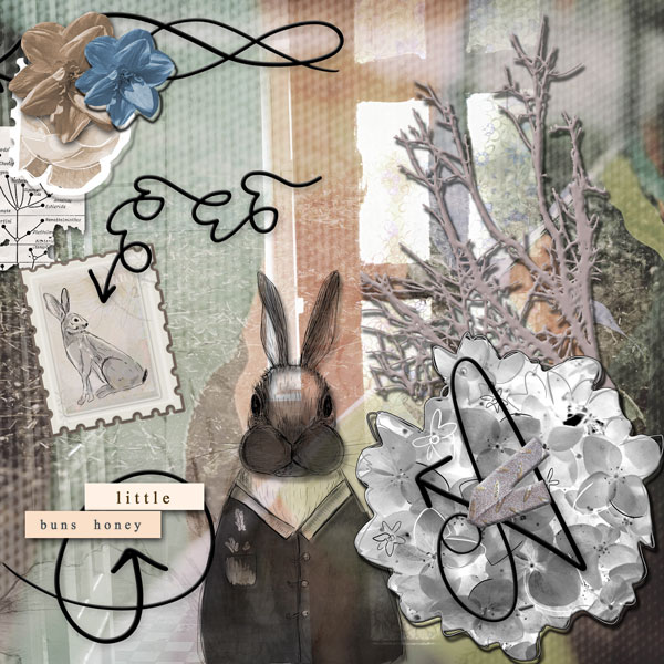 Sarapullka Scraps Digital Scrapbook Page Bunny Honey by Cheryl 01