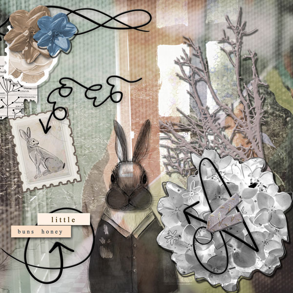 Scrapbook Kit - Rabbit and Nature Cartoon Scrapbook Kit