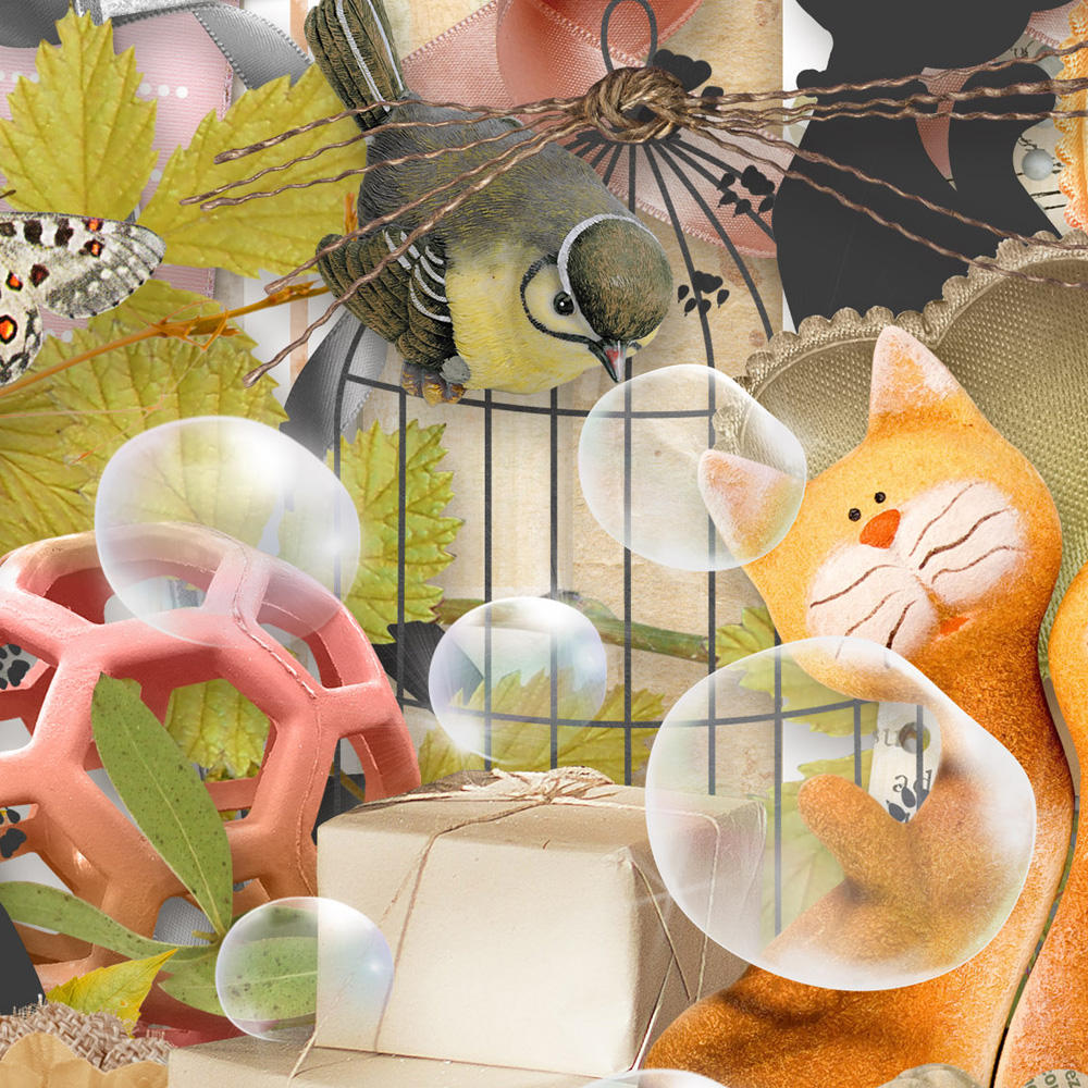 Love My Cat Digital Scrapbook Collection Detail Preview 4 by Karen Schulz Designs