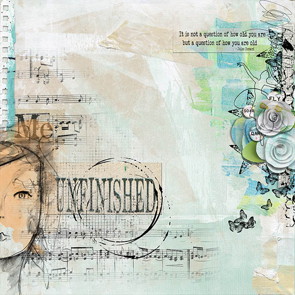 Unfinished Woman by Vicki Robinson Digital Art Scrapbook Page 03