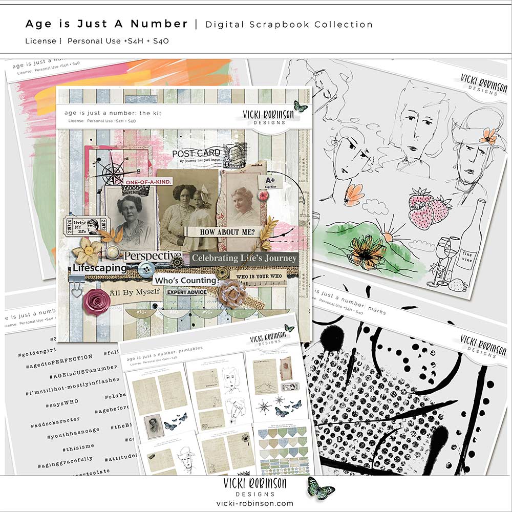 Age is Just a Number Digital Scrapbook Collection by Vicki Robinson preview image