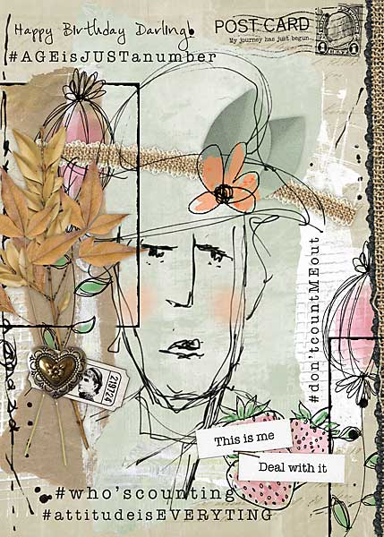Age is Just a Number Digital Scrapbook by Vicki Robinson sample layout by Jana