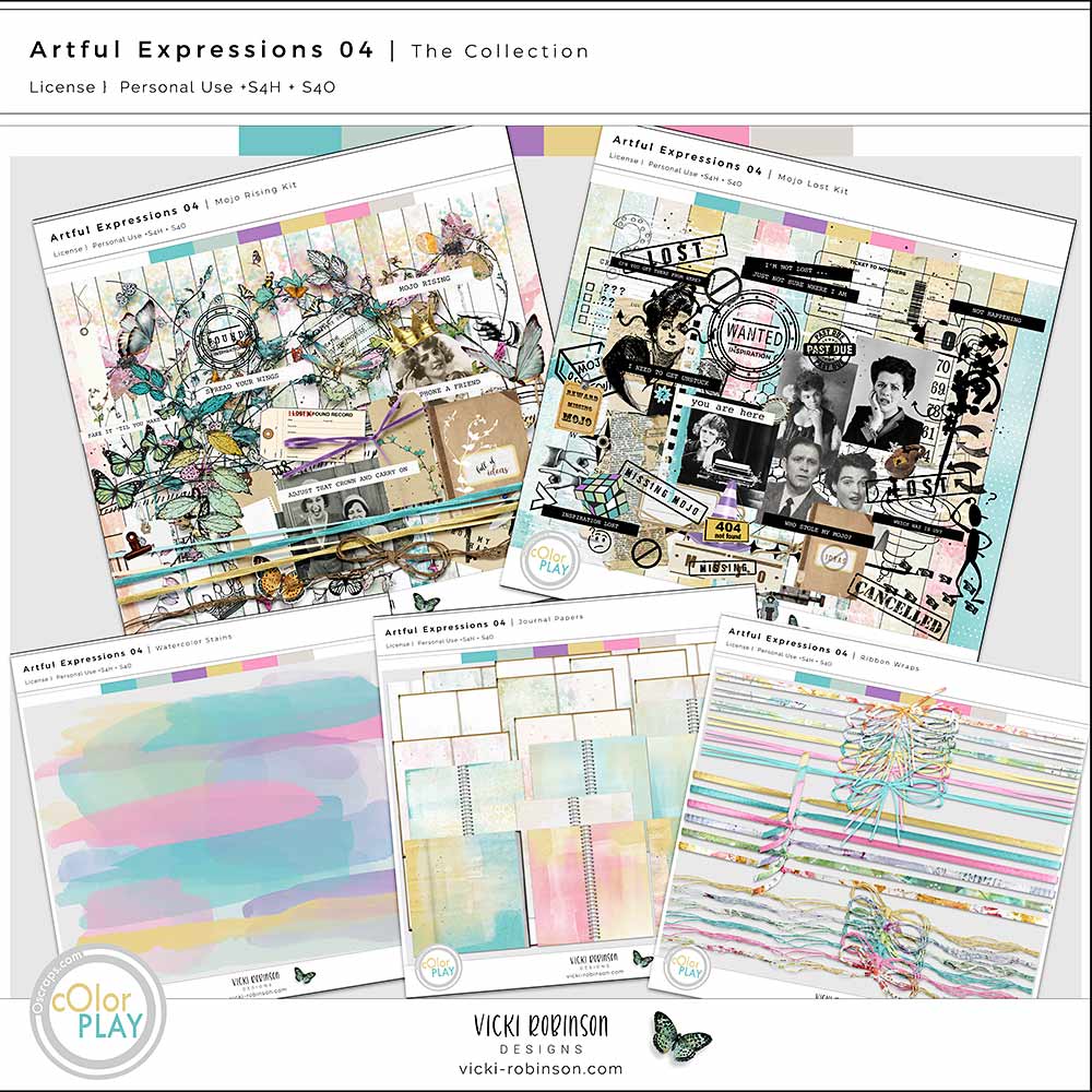 Artful Expressions 04 Digital Scrapbook Collection Preview by Vicki Robinson