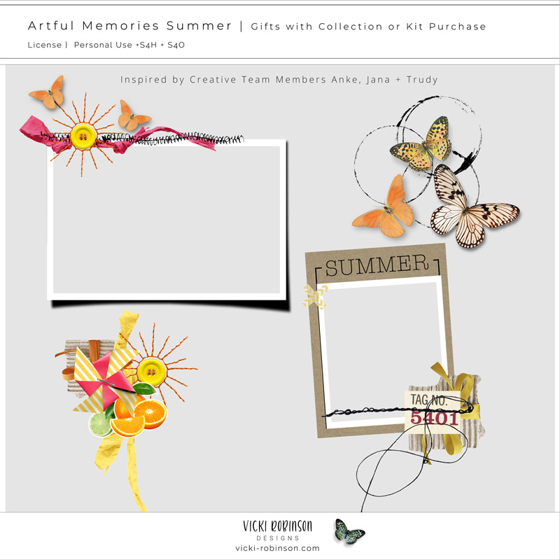 Artful Memories Summer Digital Art Gift with Collection or Kit Purchase Preview by Vicki Robinson