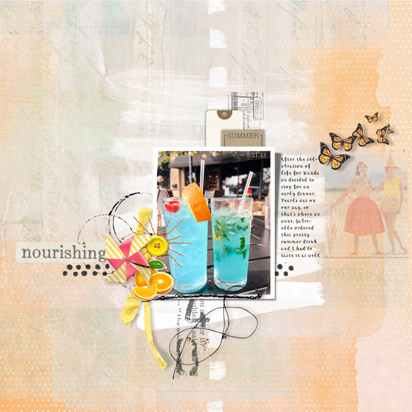 Artful Memories Summer by Vicki Robinson. Digital scrapbook layout 1 by Anke
