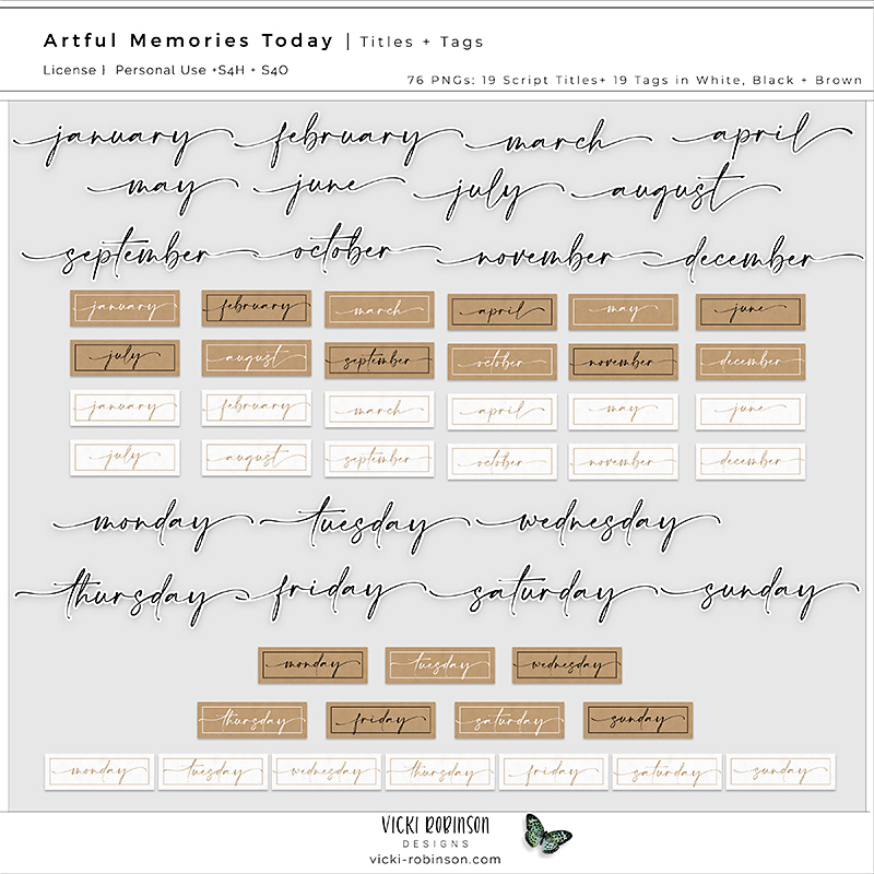 Artful Memories Today Digital Art Titles and Tags Preview by Vicki Robinson