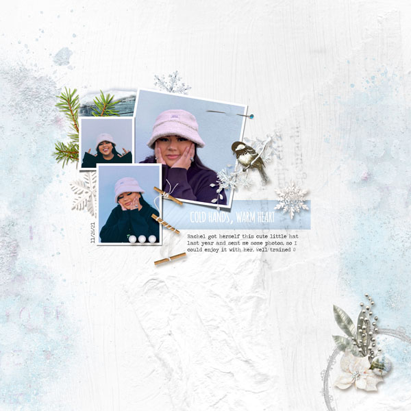 Artful Memories Winter by Vicki Robinson. Digital scrapbook layout by Anke