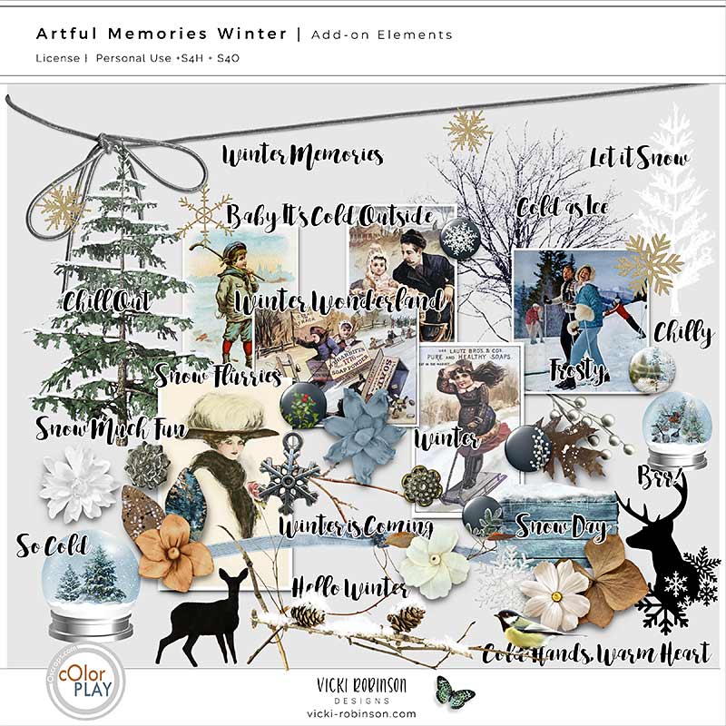Artful Memories Winter Digital Art add-on Preview by Vicki Robinson