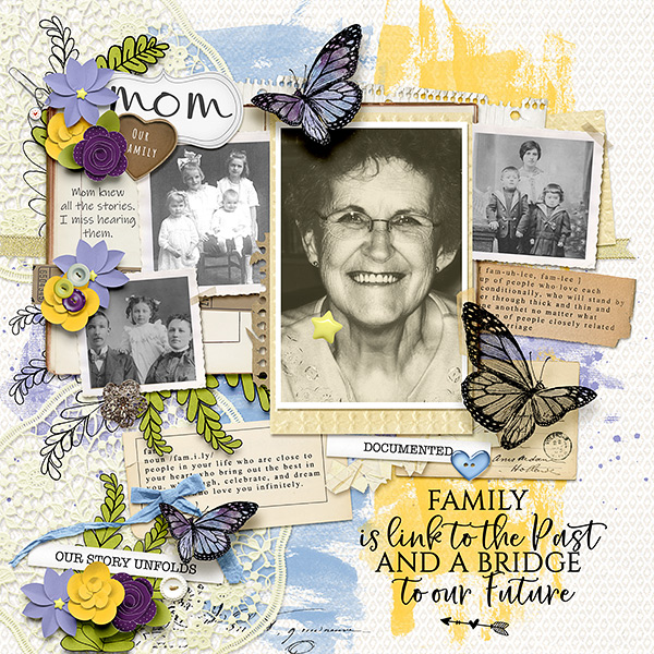 Family Stories Digital Scrapbook Layout 01 by bcgal00