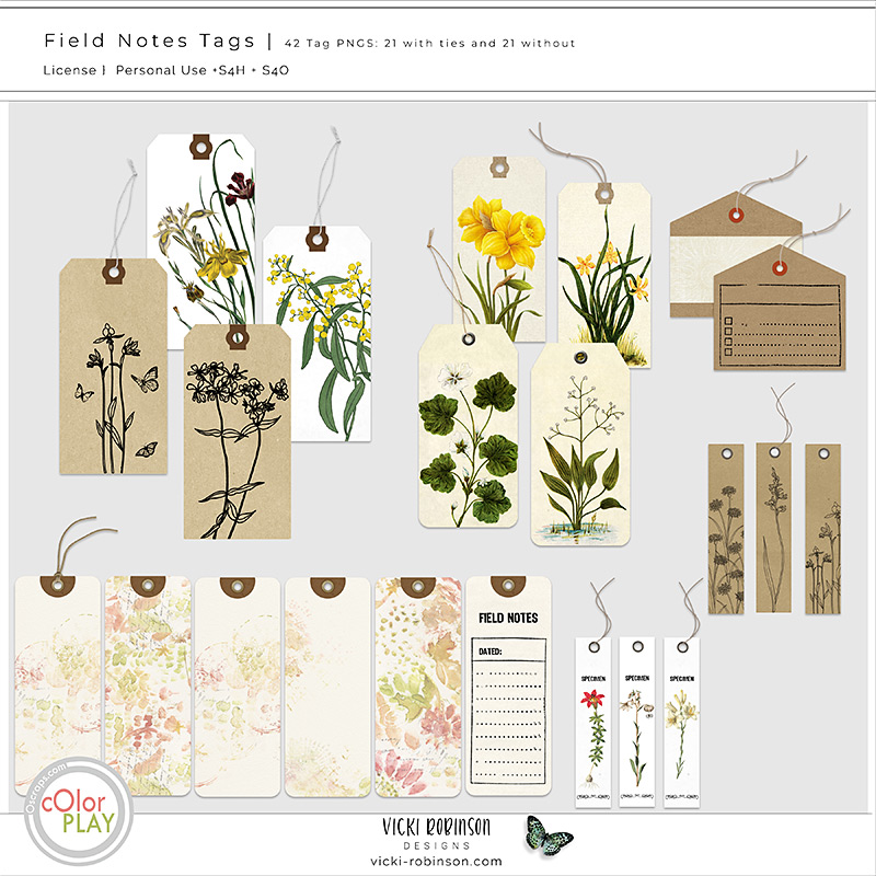 Field Notes Digital Art Tags Preview by Vicki Robinson