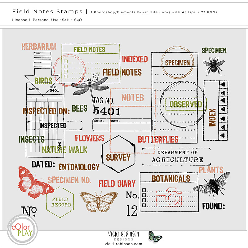 Field Notes Digital Art Stamps Preview by Vicki Robinson