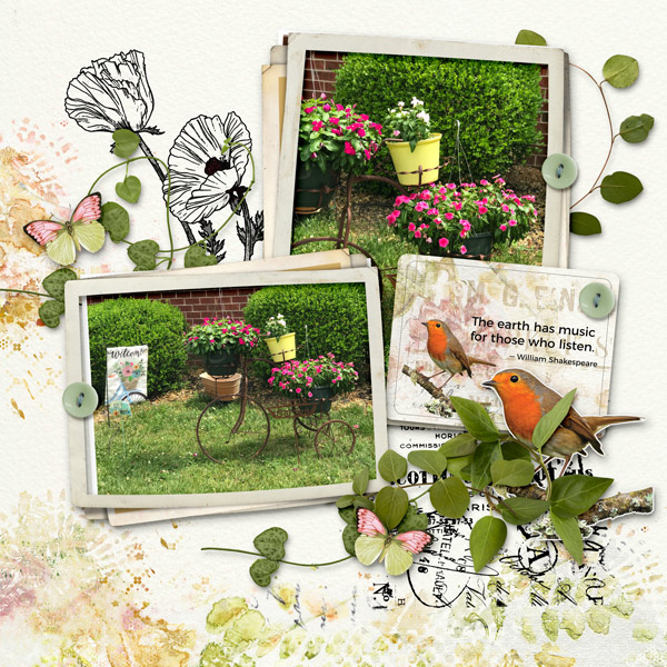 Field Notes by Vicki Robinson. Digital scrapbook layout by Evelyn
