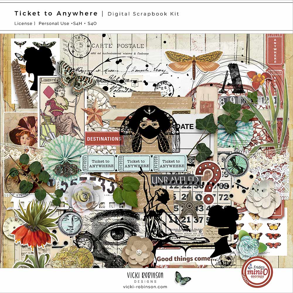 Ticket to Anywhere Digital Scrapbook Collection by Vicki Robinson