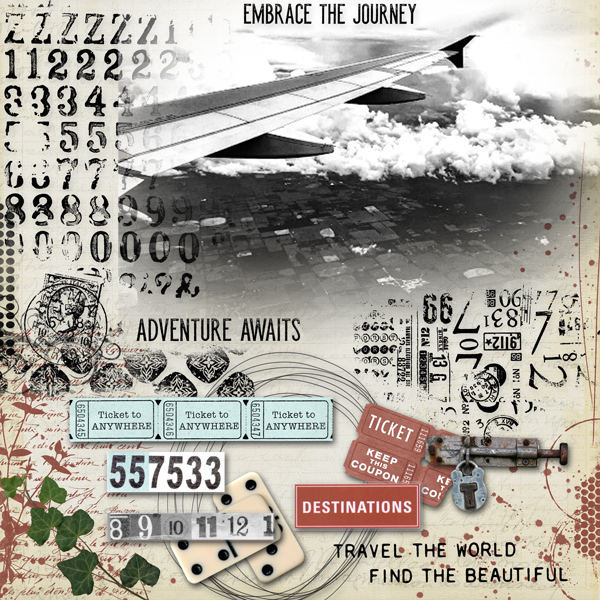 Ticket to Anywhere Digital Scrapbook Layout 02 by cherilyndesigns