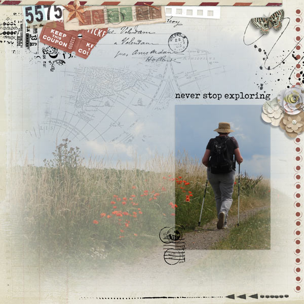 Ticket to Anywhere Digital Scrapbook Layout 02 by gina