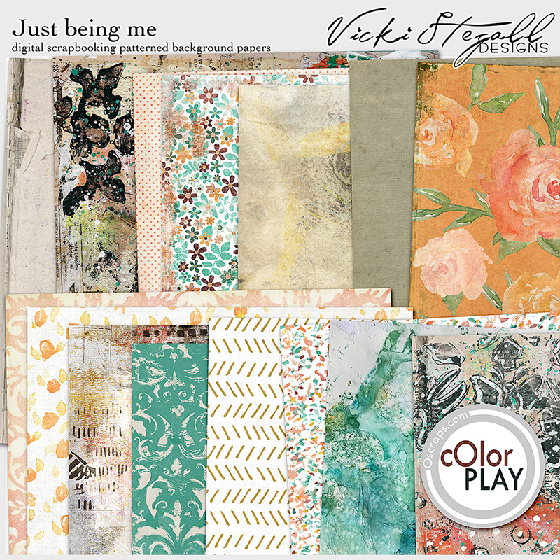 Just Being Me by Vicki Stegall - Digital Art Pattern Papers