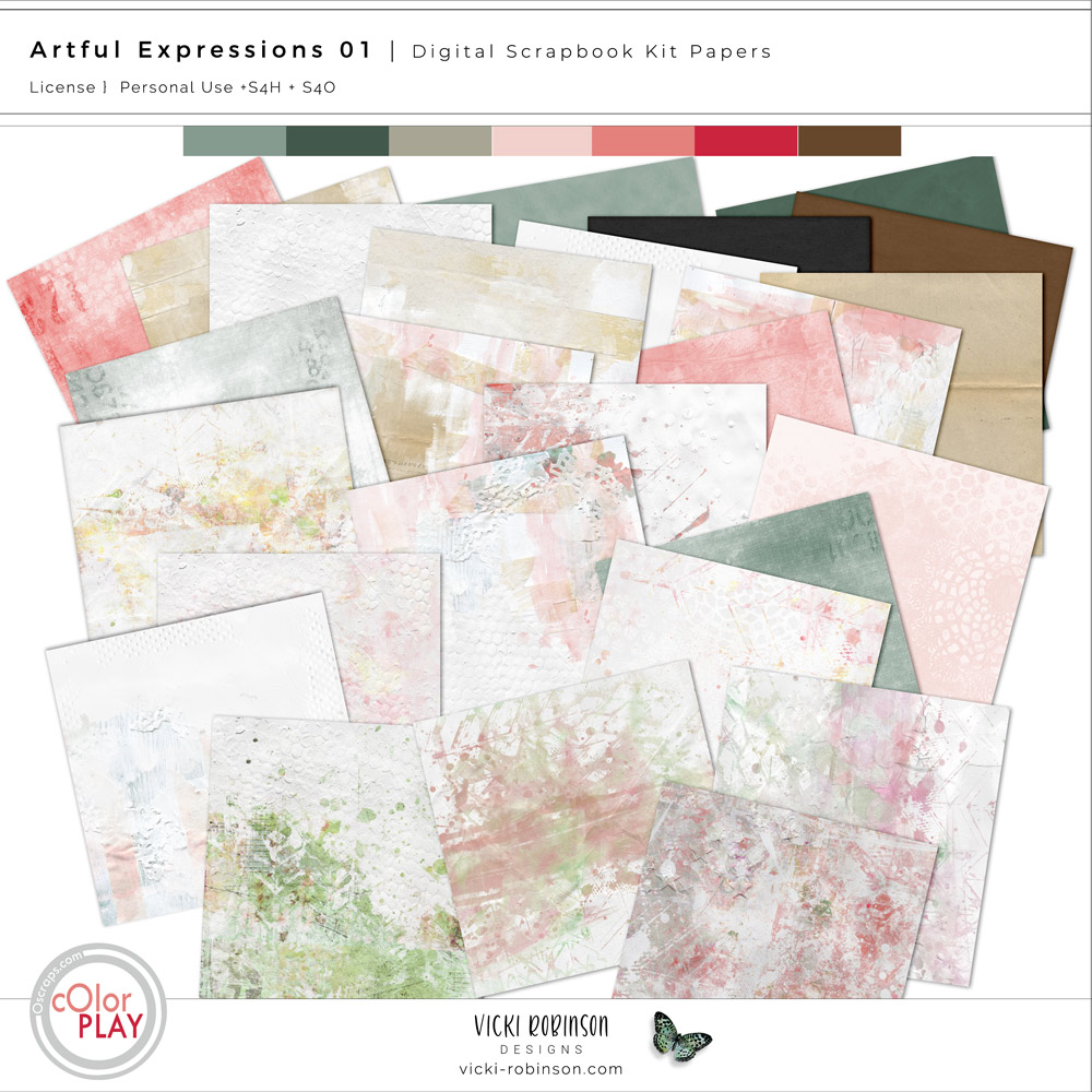 Artful Expressions 01 Kit Papers by Vicki Robinson 