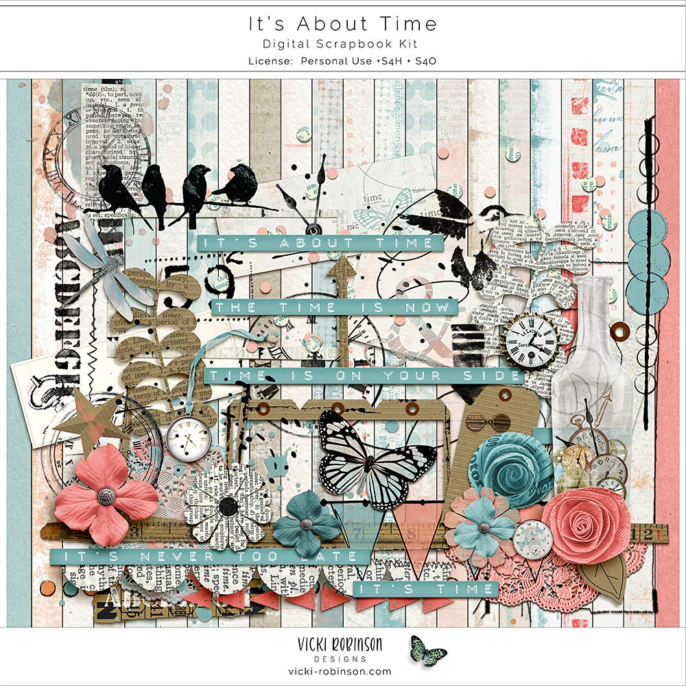 My Crafty Story Digital Scrapbooking Kit Digital Scrapbook Kit Papers and  Elements personal Use S4H/S4O 