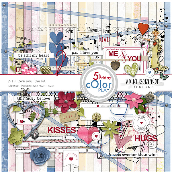 PS I Love You Digital Scrapbook Collection by Vicki Robinson Preview Image