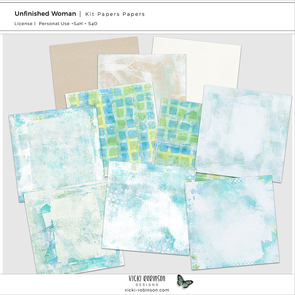 Unfinished Woman Kit Papers by Vicki Robinson