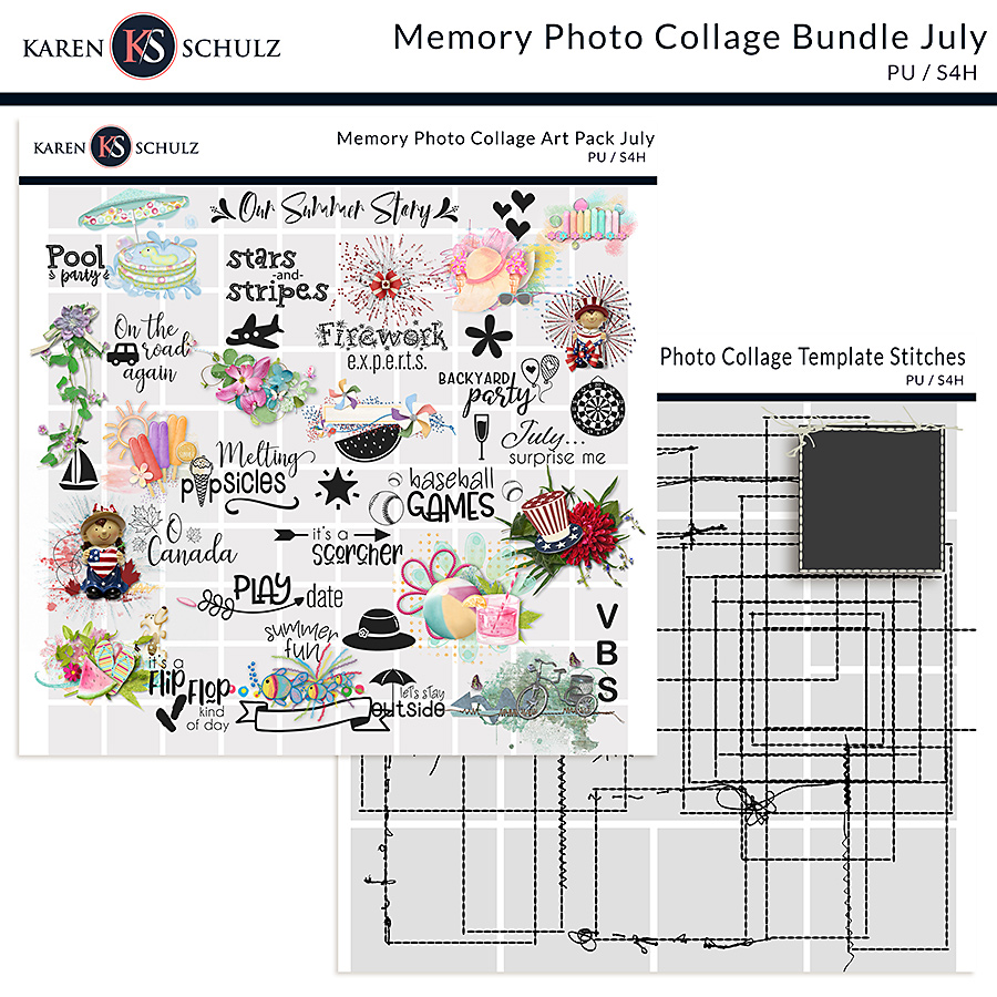 Memory Photo Collage Bundle July