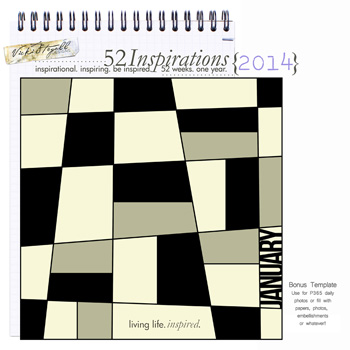 52 Inspirations 2014 - Bonus 1 - 365 Template - January
