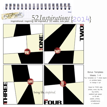 52 Inspirations 2014 - Bonus 3 - weekly Template - Weeks 1-4