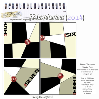 52 Inspirations 2014 - Bonus 4 - weekly Template - Weeks 5-8