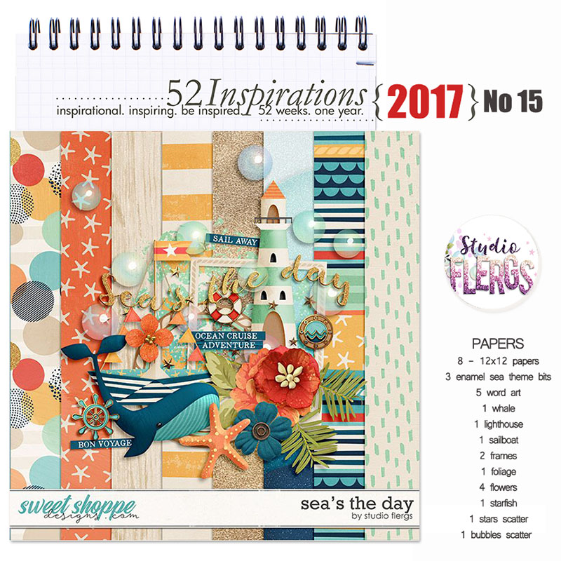 52 Inspirations 2017 No 15 Sea's The Day Mini Kit by Studio Flergs