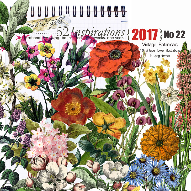 52 Inspirations 2017 No 22 Vintage Botanicals by Vicki Stegall
