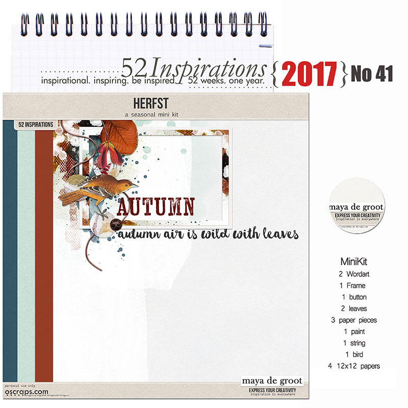 52 Inspirations 2017 No 41 Autumn Mini Kit by Maya de Groot