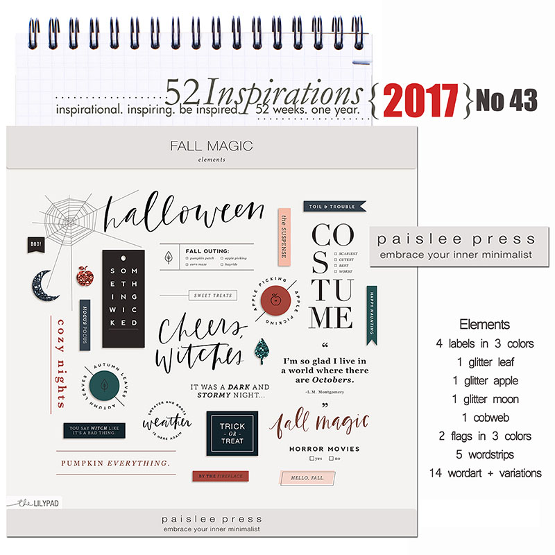 52 Inspirations 2017 No 43 Fall Magic Element Pack by Paislee Press